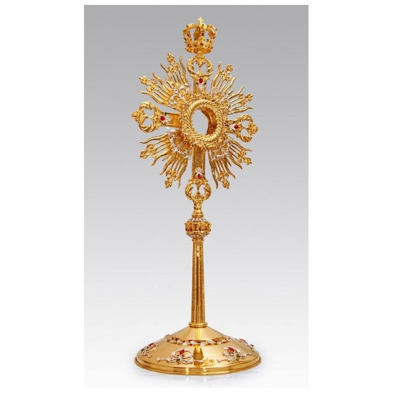 Monstrancja złocona z ozdobnymi elementami - 70 cm (S049) - Monstrancja złocona z ozdobnymi elementami - 70 cm (S049)