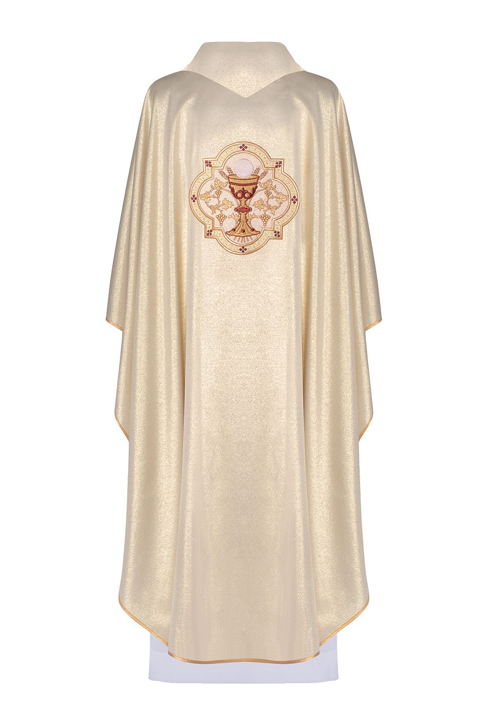 Ornat haftowany Serce Pana Jezusa i Kielich - złoty (H27) - zdjęcie 2 - Ornat haftowany Serce Pana Jezusa i Kielich - złoty (H27)