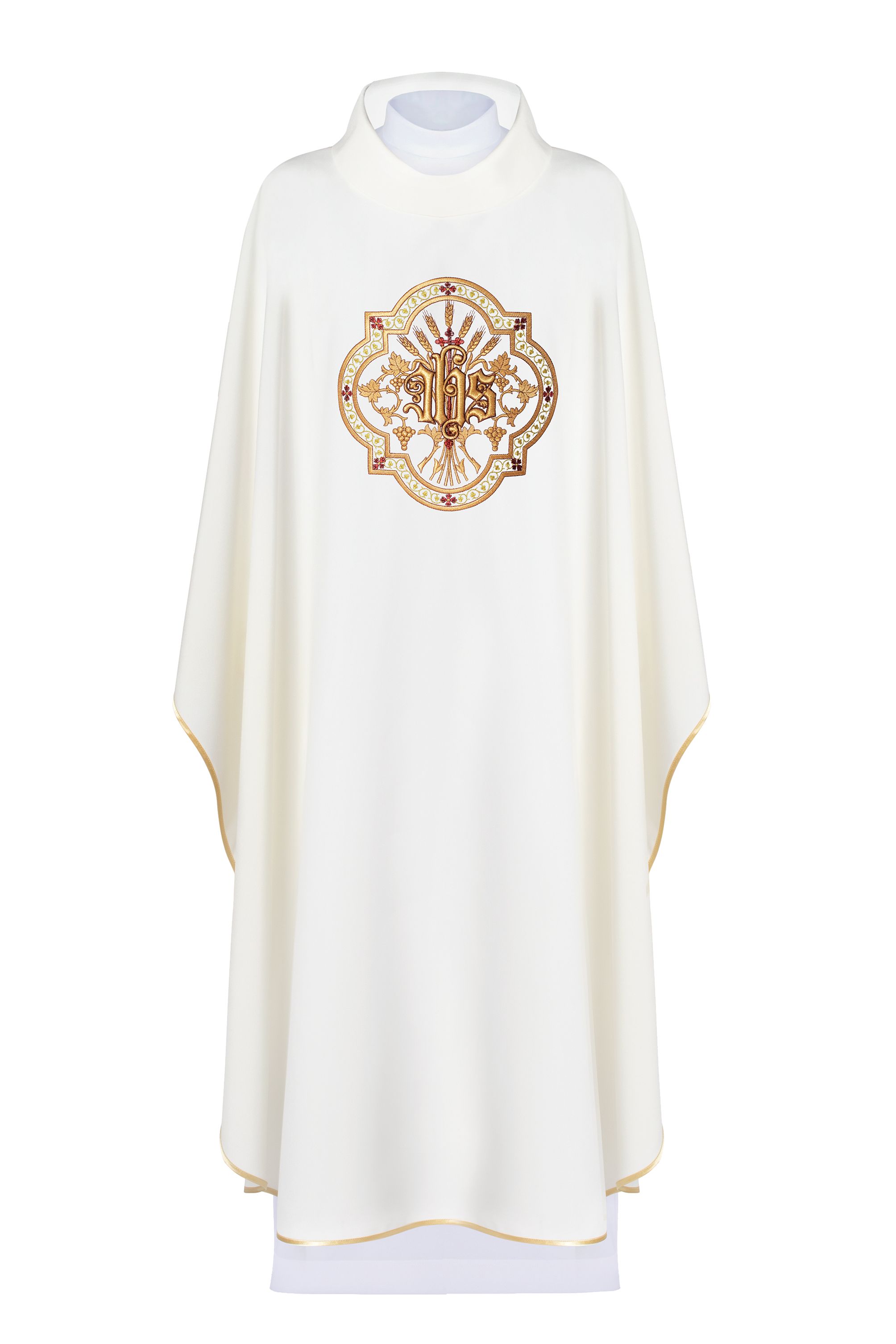 Ornat haftowany IHS i PAX - ecru (H30)