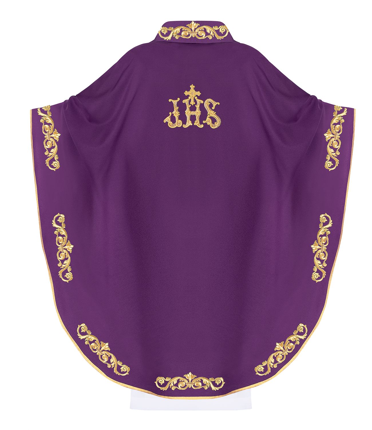 Ornat haftowany IHS - fioletowy (H37) - zdjęcie 2 - Ornat haftowany IHS - fioletowy (H37)