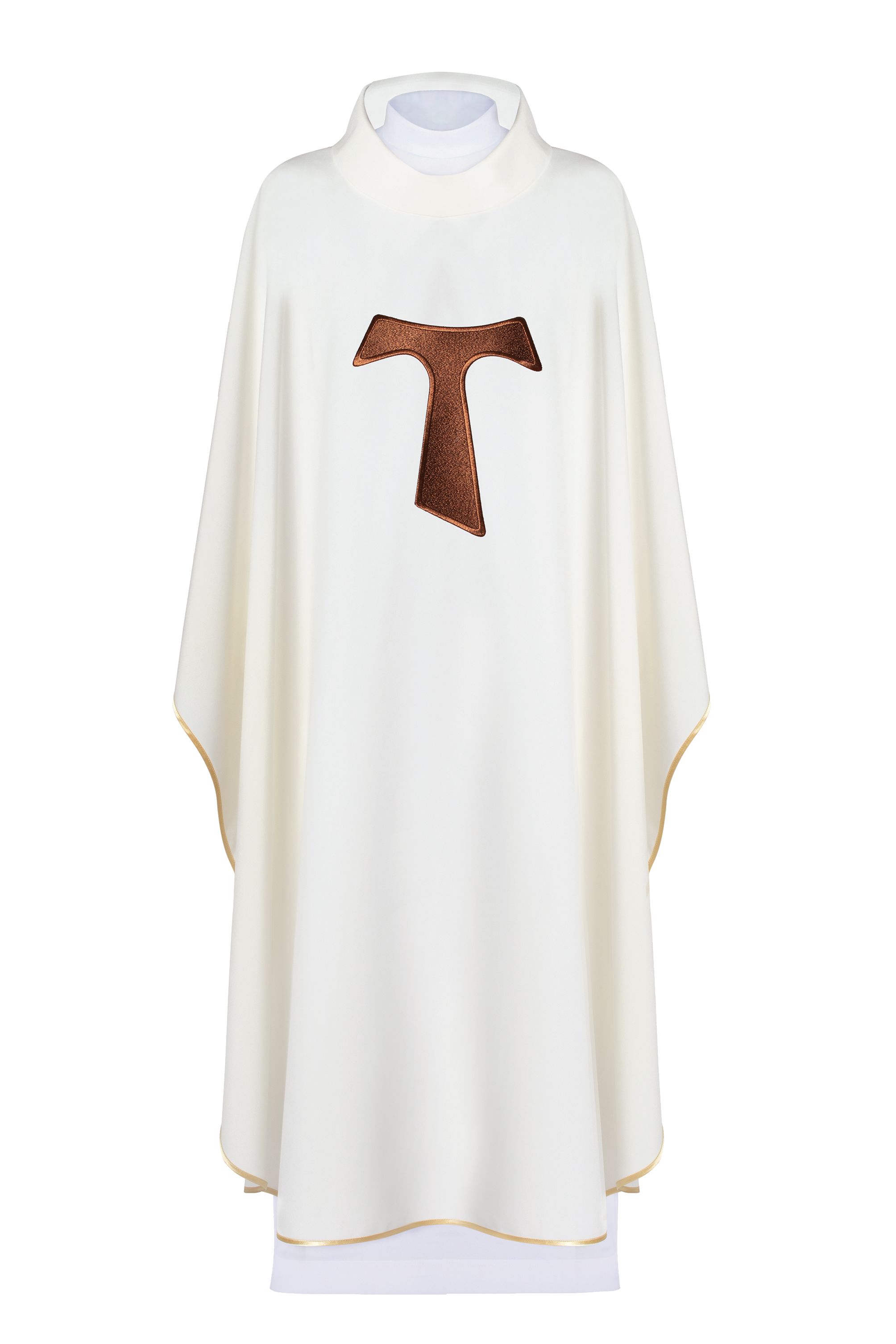 Ornat zdobiony franciszkańskim krzyżem TAU - ecru