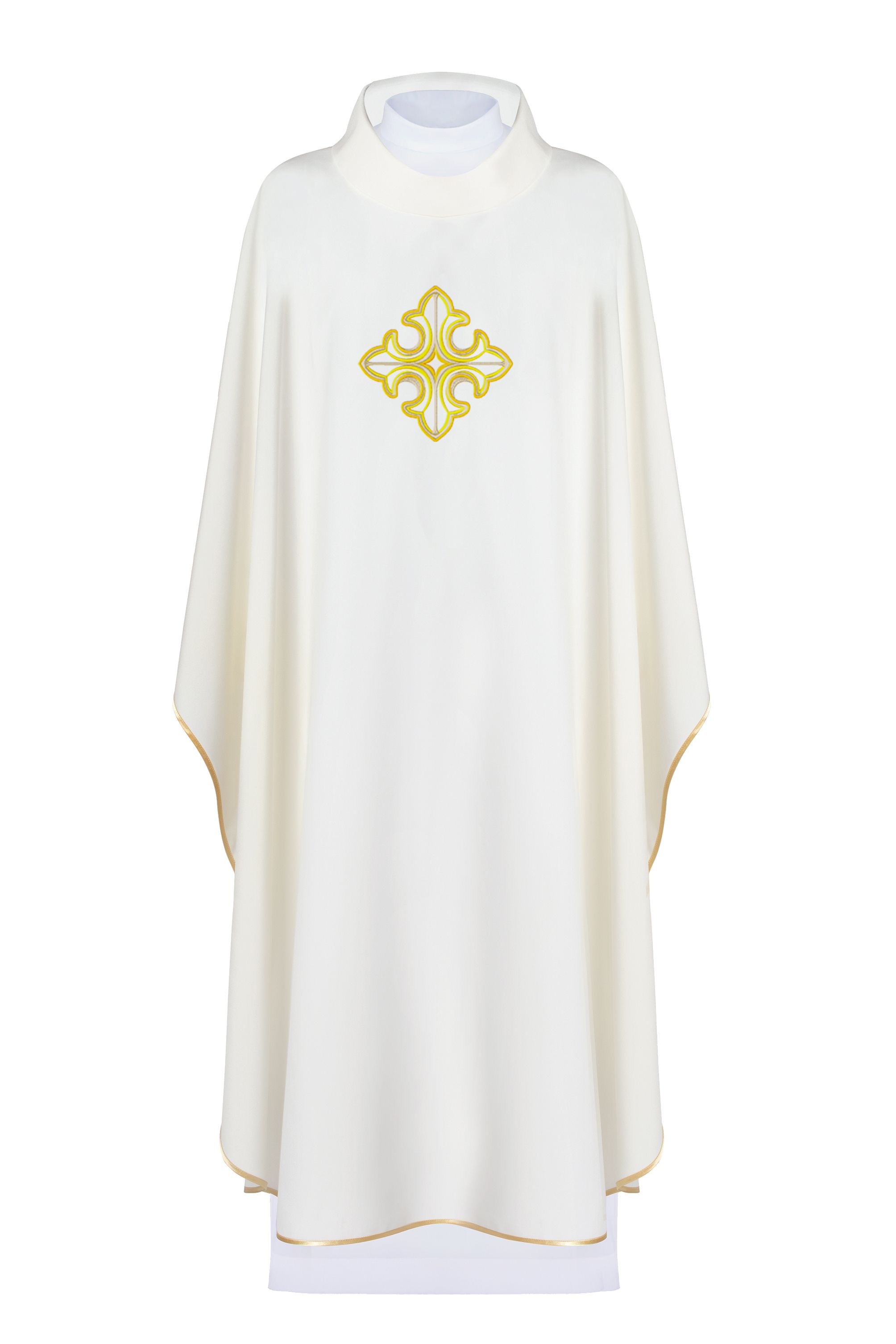 Ornat haftowany z symbolem krzyża - ecru (H92)