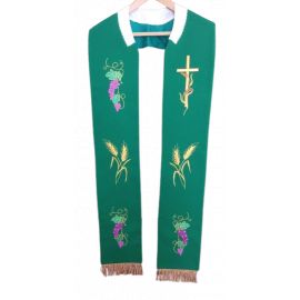 Stuła zielona haftowana do koncelebry (1) - EUCHARYSTYCZNE - Nowość