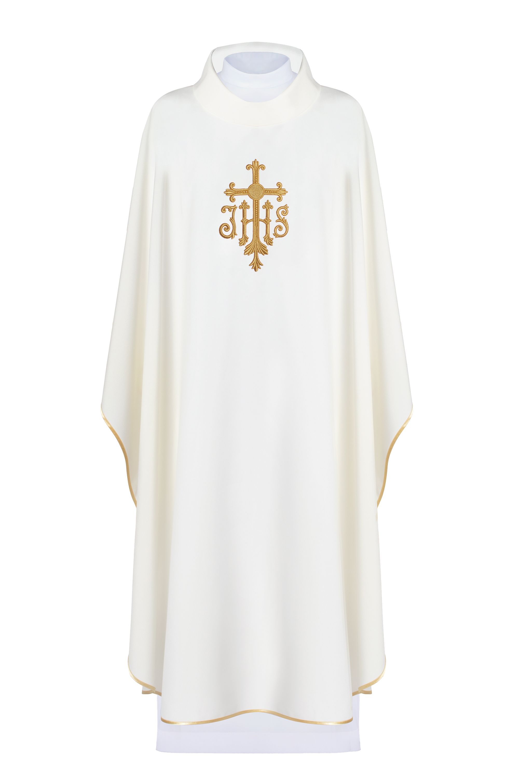 Ornat haftowany z symbolem IHS - ecru (H114)