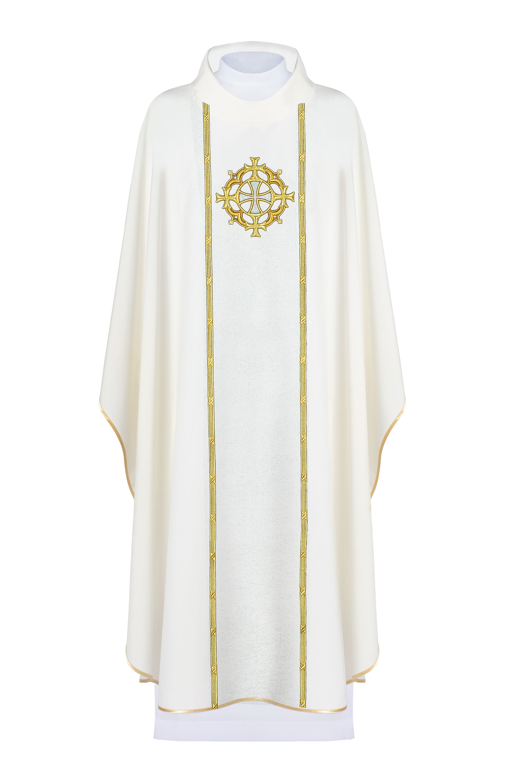 Ornat haftowany z symbolem Krzyża - ecru (H149)