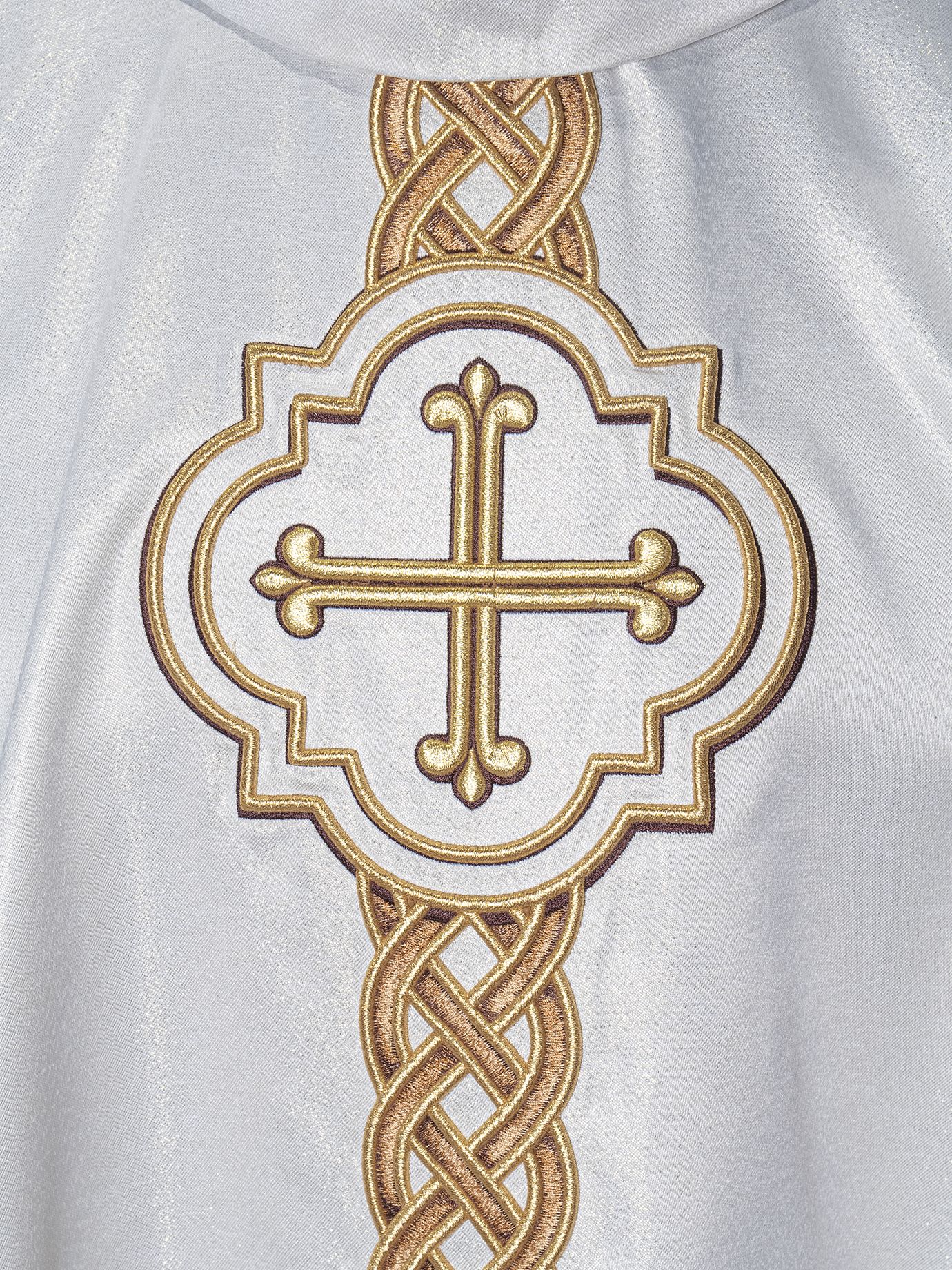 Ornat haftowany Krzyż - ecru (H173) - zdjęcie 3 - Ornat haftowany Krzyż - ecru (H173)