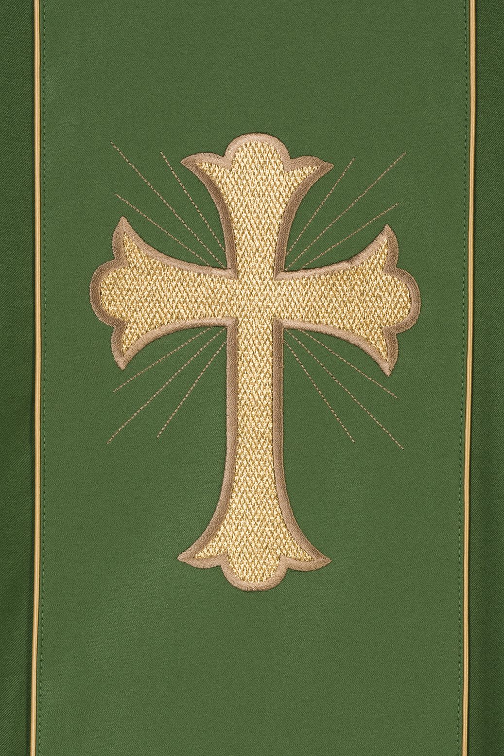 Ornat haftowany krzyż i kłosy - zielony (H183) - zdjęcie 3 - Ornat haftowany krzyż i kłosy - zielony (H183)