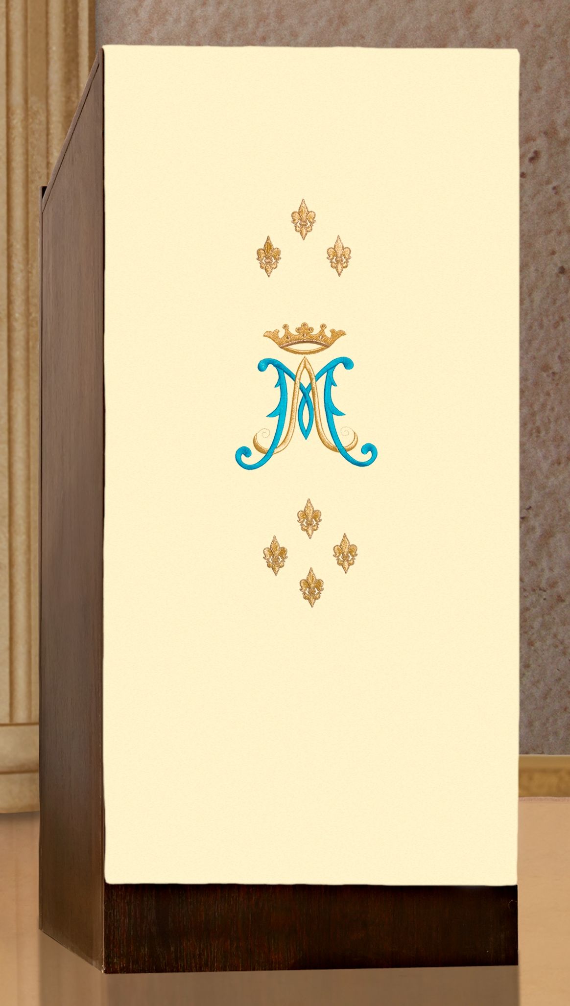 Lektorium/welon haftowany na ambonę Maryjny (H17) - zdjęcie 2 - Lektorium/welon haftowany na ambonkę Maryjny- (17)