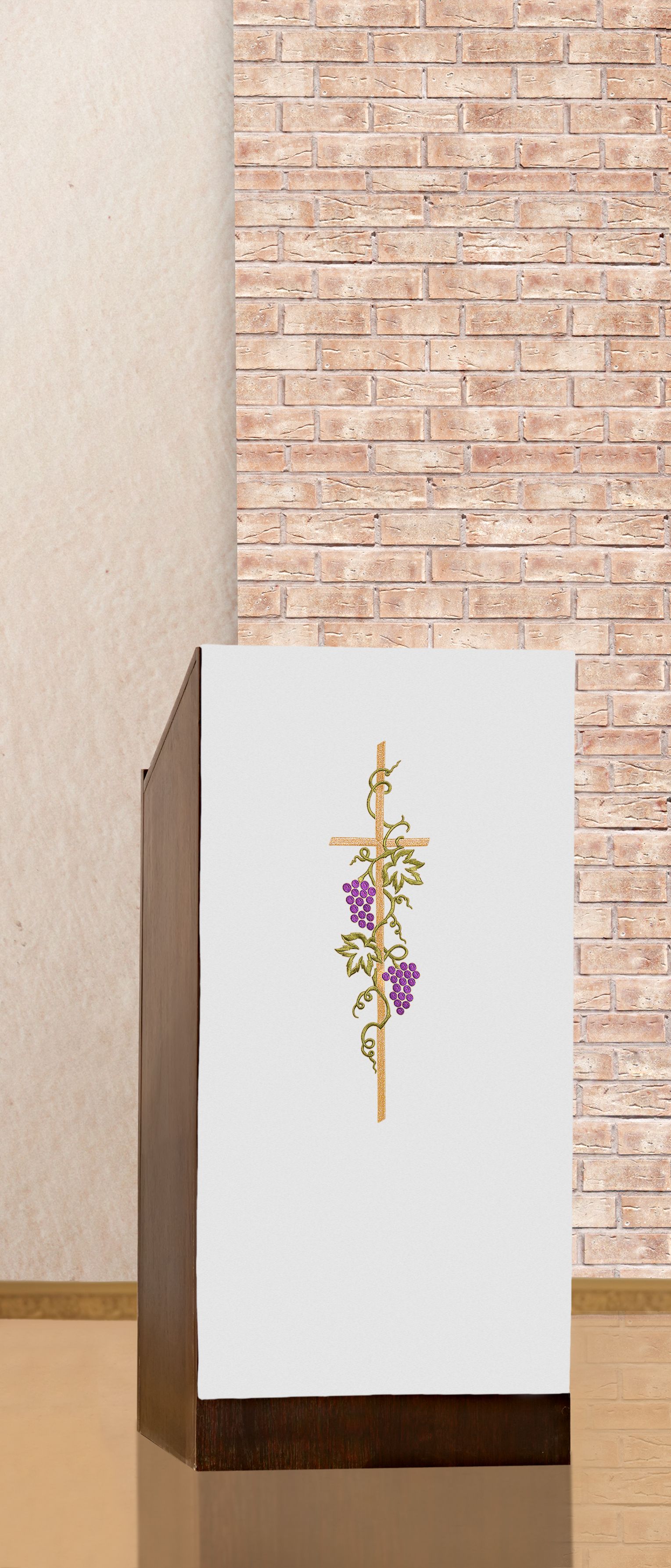 Lektorium/welon haftowany na ambonę Krzyż (H20) - zdjęcie 2 - Lektorium/welon haftowany na ambonę Krzyż (H20)