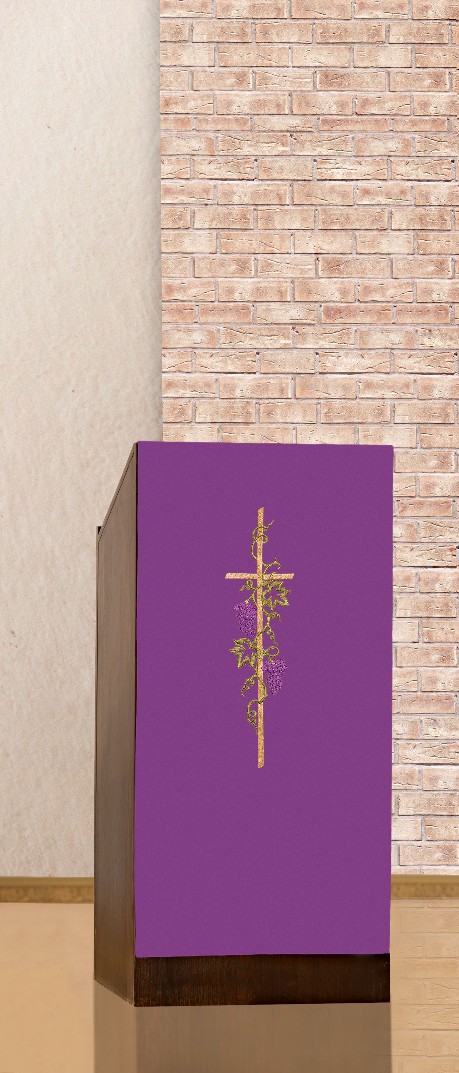 Lektorium/welon haftowany na ambonę Krzyż (H20) - zdjęcie 3 - Lektorium/welon haftowany na ambonę Krzyż (H20)