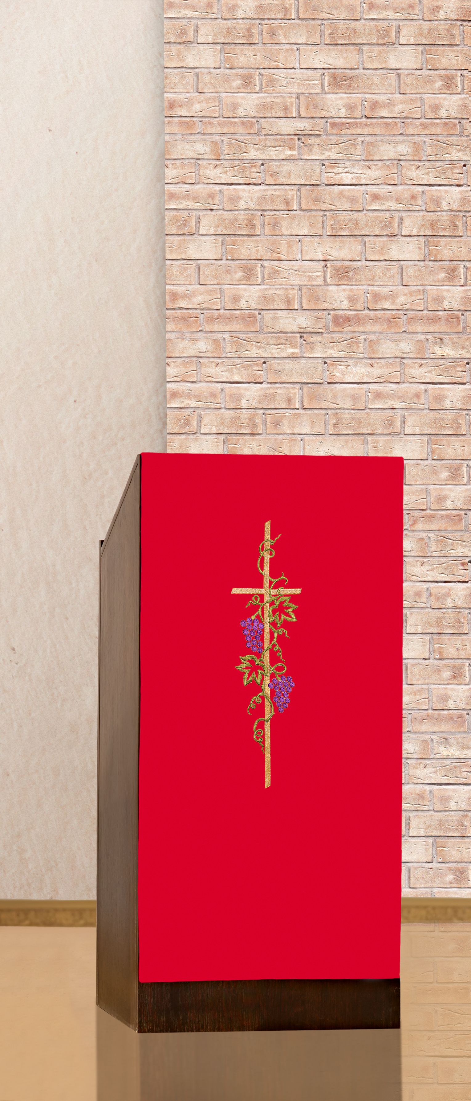 Lektorium/welon haftowany na ambonę Krzyż (H20) - zdjęcie 4 - Lektorium/welon haftowany na ambonę Krzyż (H20)