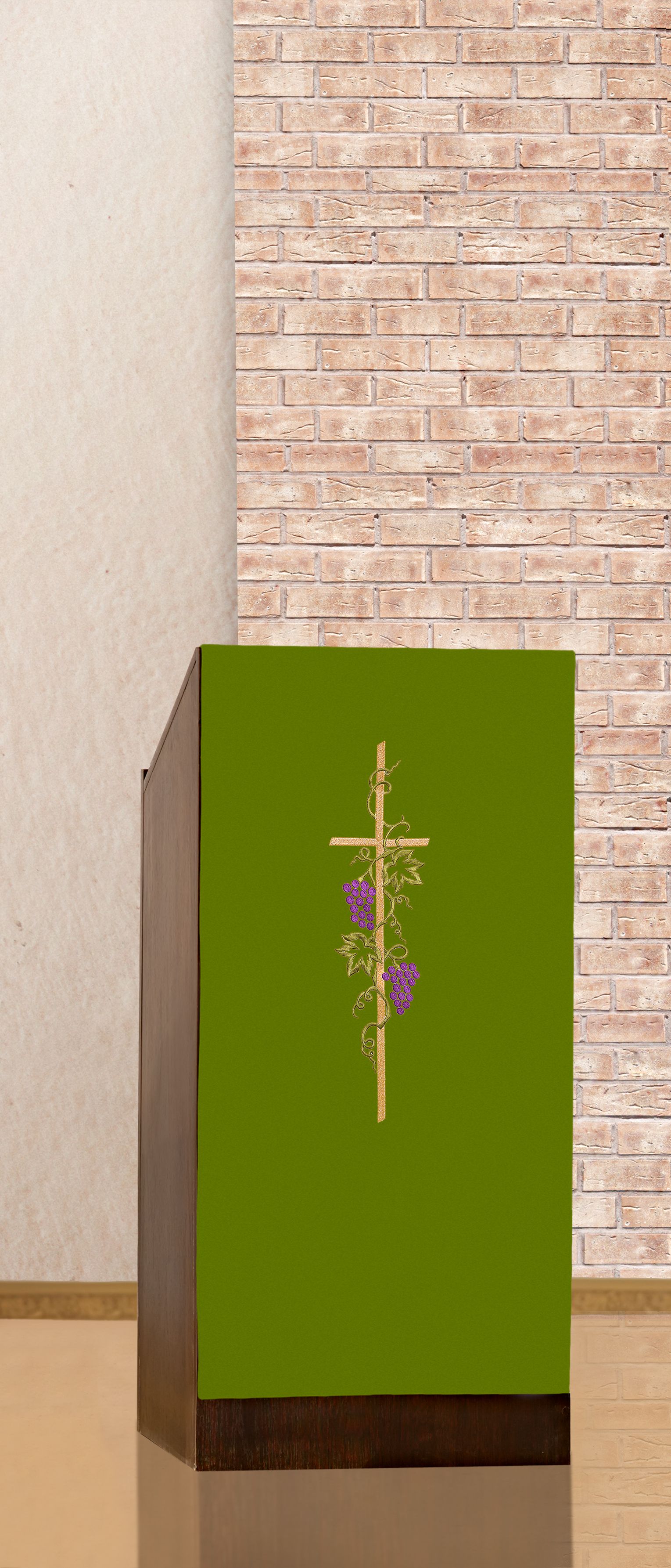 Lektorium/welon haftowany na ambonę Krzyż (H20) - zdjęcie 5 - Lektorium/welon haftowany na ambonę Krzyż (H20)