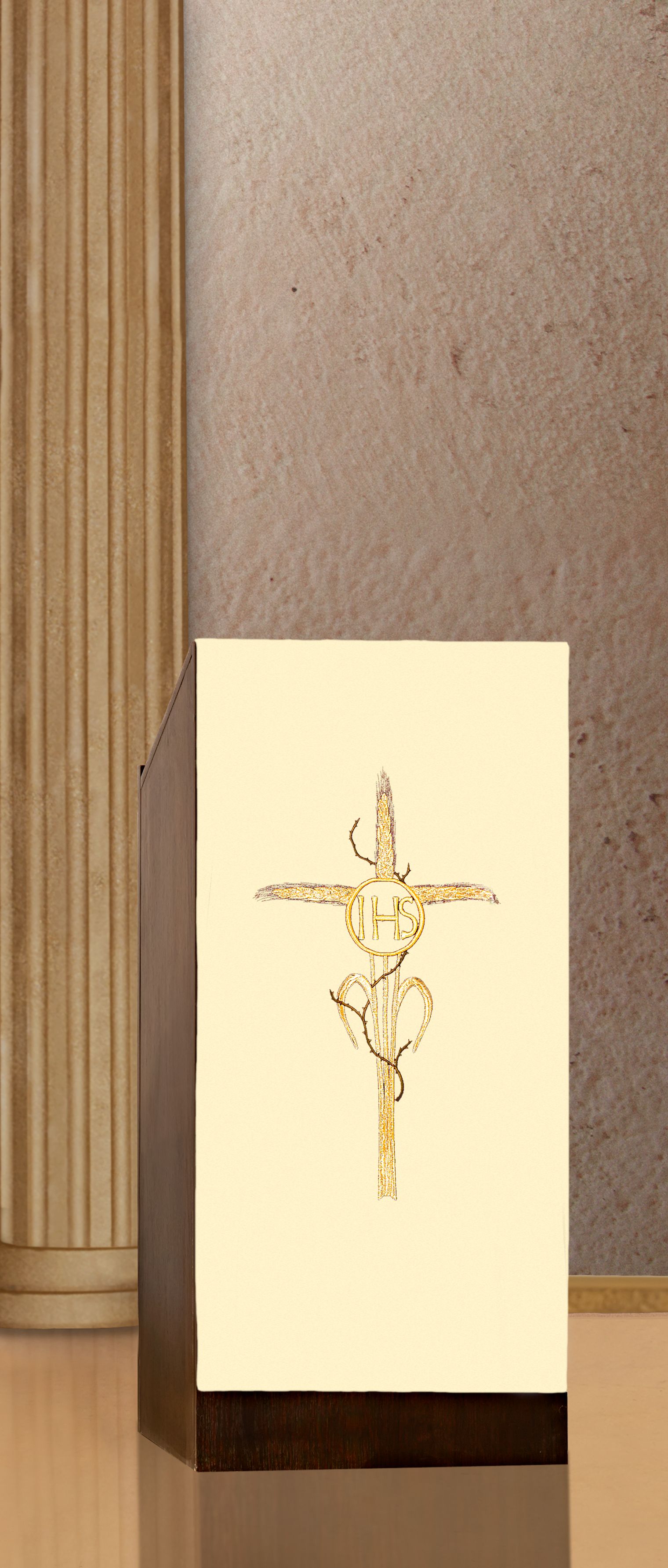 Lektorium/welon haftowany na ambonę IHS (H26) - zdjęcie 2 - Lektorium/welon haftowany na ambonę IHS (H26)