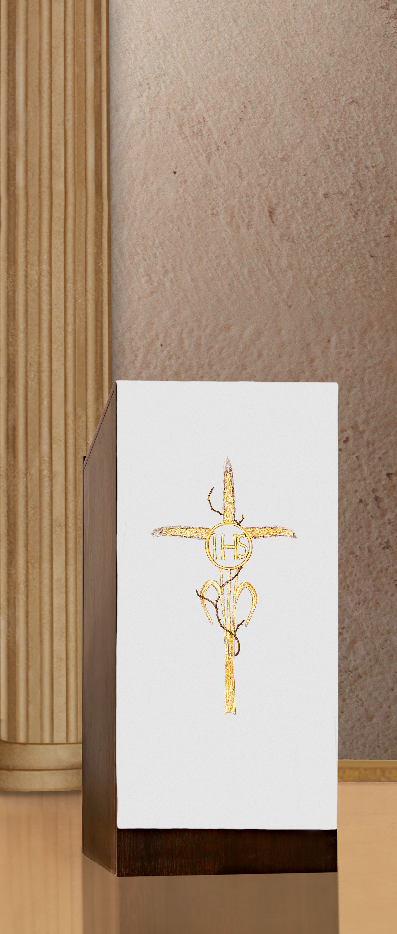 Lektorium/welon haftowany na ambonę IHS (H26) - zdjęcie 3 - Lektorium/welon haftowany na ambonę IHS (H26)