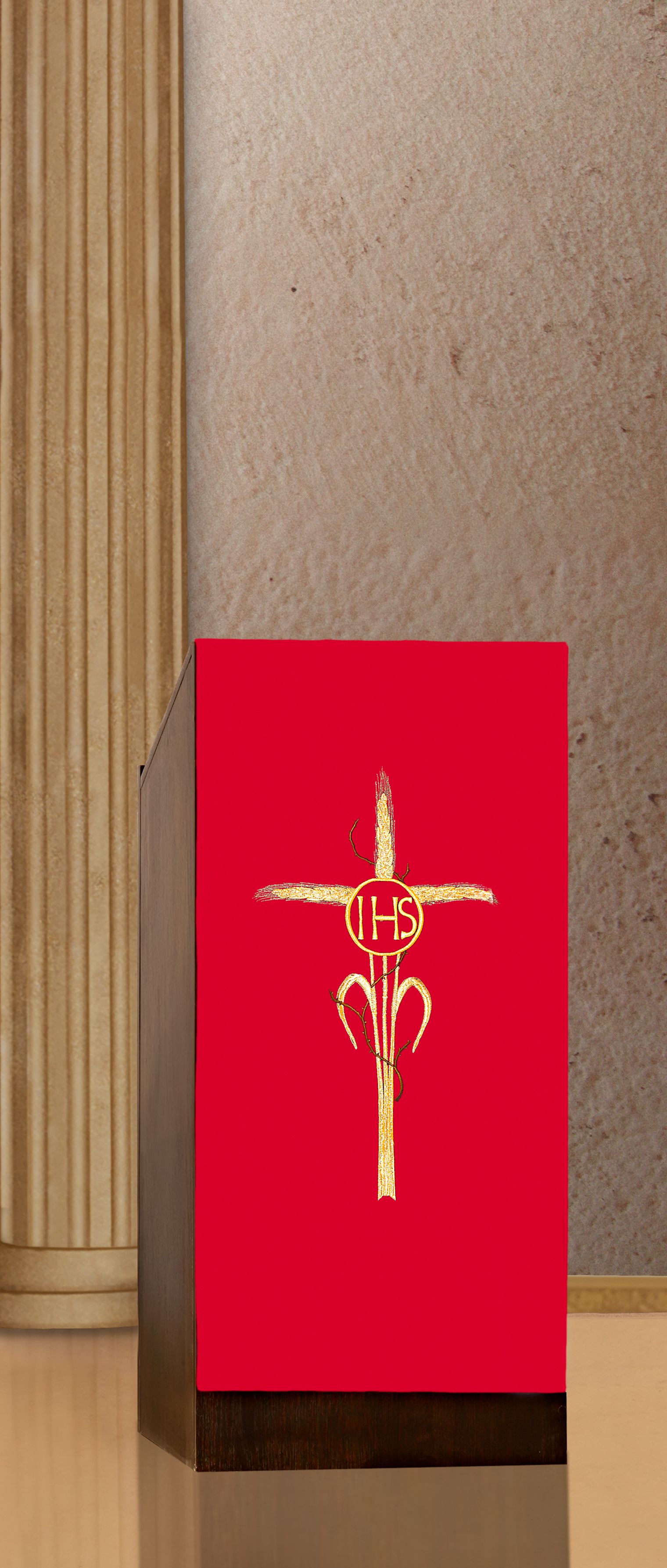 Lektorium/welon haftowany na ambonę IHS (H26) - zdjęcie 4 - Lektorium/welon haftowany na ambonę IHS (H26)