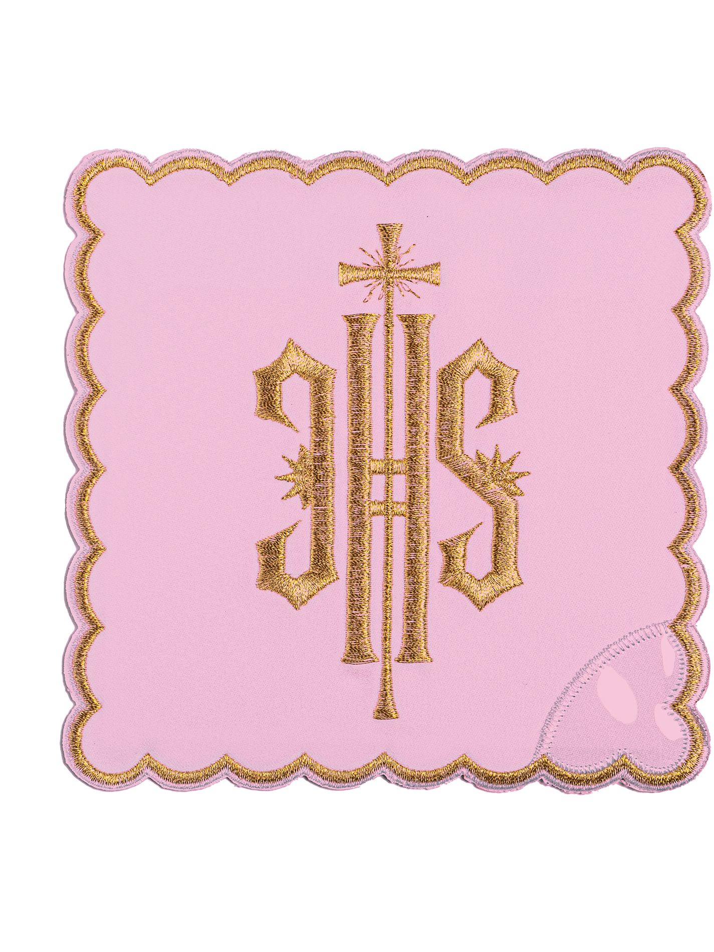 Bielizna kielichowa różowa haftowana IHS (30H) - zdjęcie 2 - Bielizna kielichowa różowa haftowana IHS (30H)