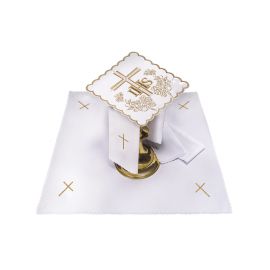 Bielizna kielichowa haftowana IHS + krzyż (50H)
