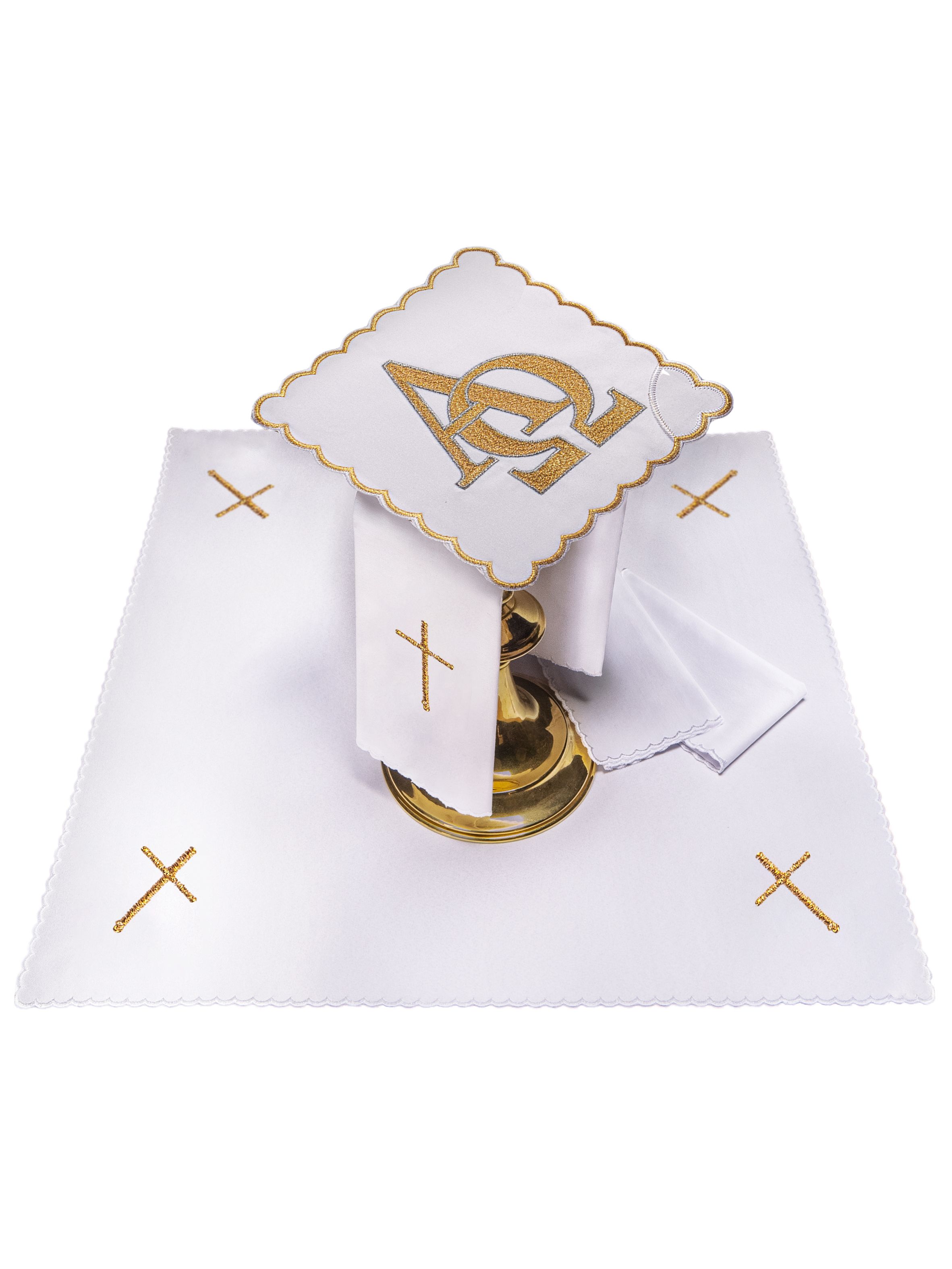 Bielizna kielichowa haftowana Alfa i Omega (64H)