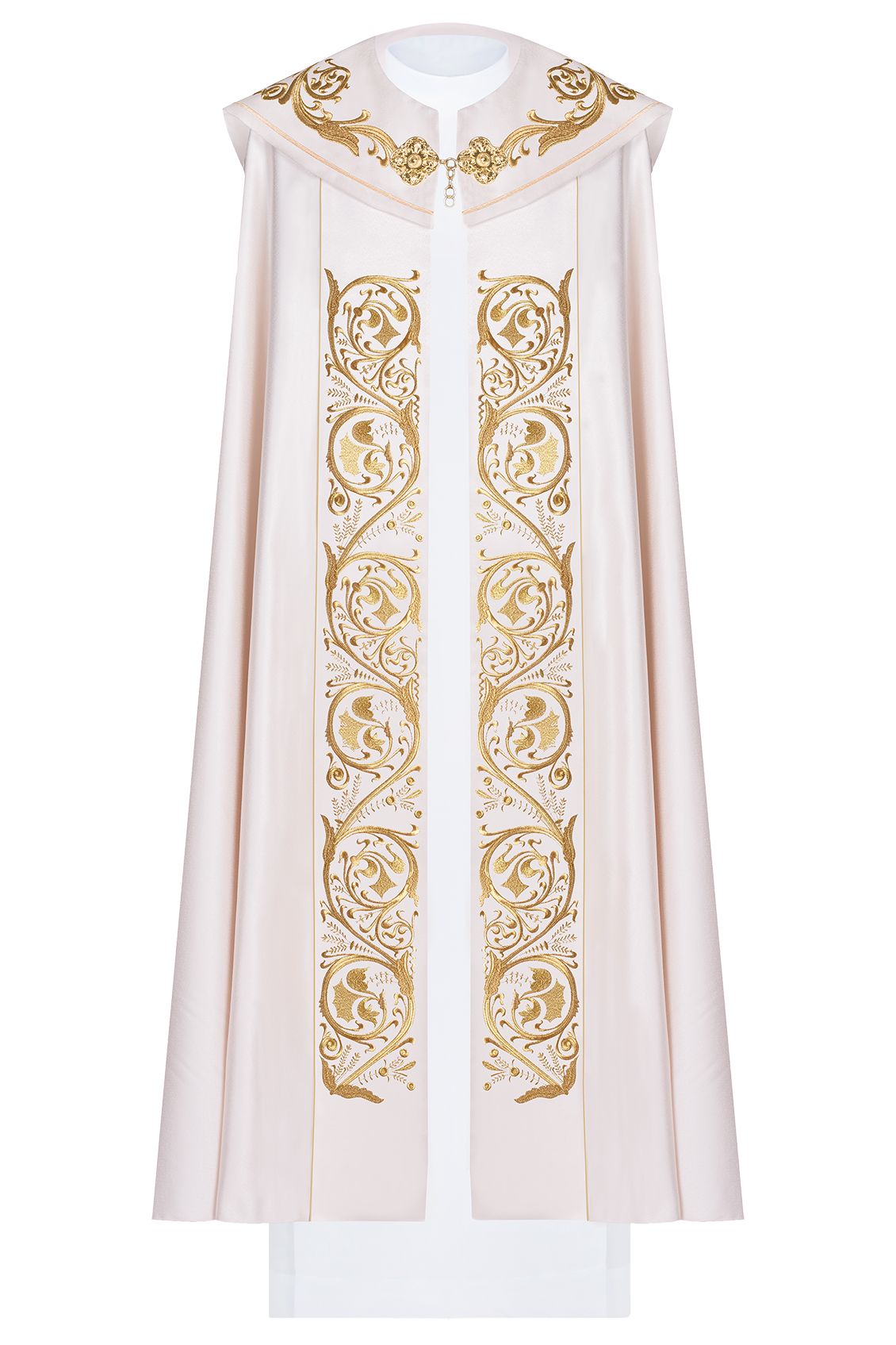 Kapa haftowana, IHS - ecru (11H) - KAPY LITURGICZNE