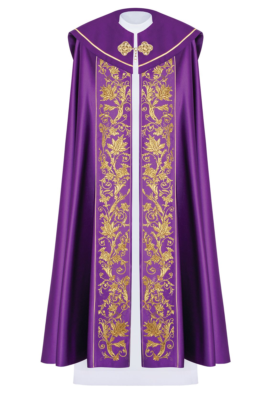 Kapa bogato haftowana, kielich - fioletowa (17H) - KAPY LITURGICZNE