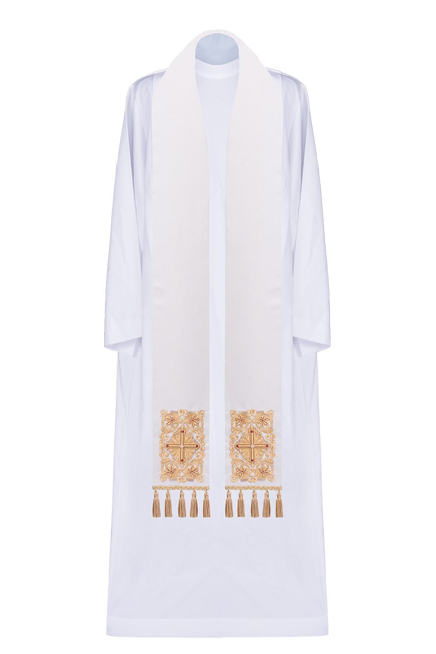 Stuła haftowana zdobiona chwostami (2H)