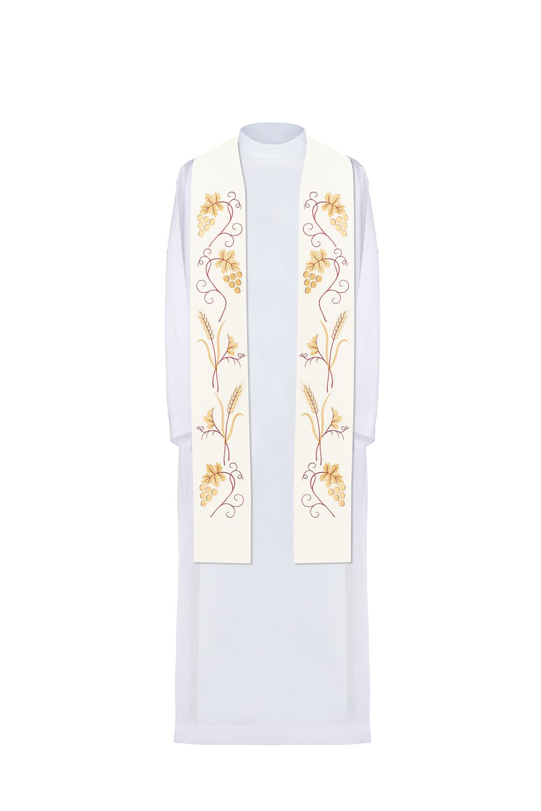 Stuła kapłańska haftowana ecru (6H)