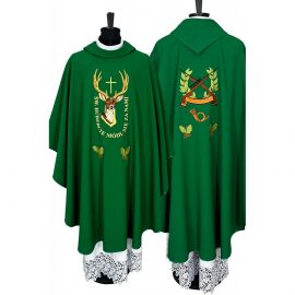 Ornat haftowany zielony Święty Hubert - SZATY LITURGICZNE - Nowość