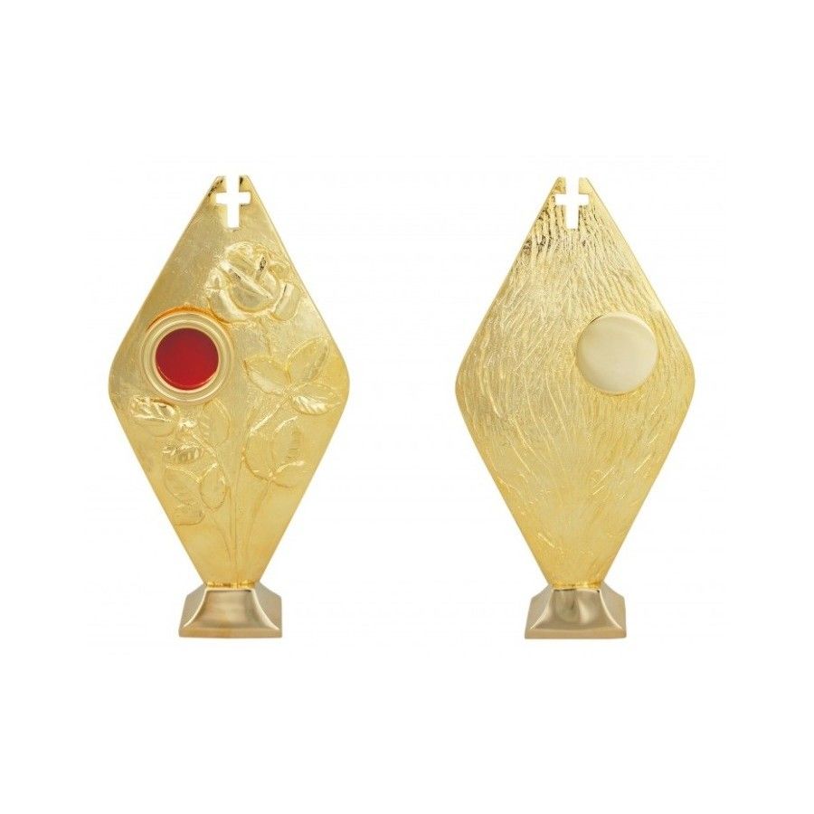 Relikwiarz mosiężny, złocony 23,5 cm - dedykowany św. Ricie (13S)