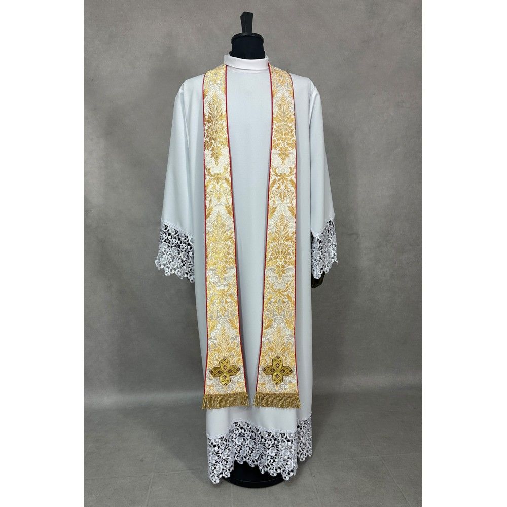 Ornat semi-gotycki bogato zdobiony - tkanina brokatowa (1K) - zdjęcie 4 - Ornat semi-gotycki bogato zdobiony - tkanina brokatowa (1K)