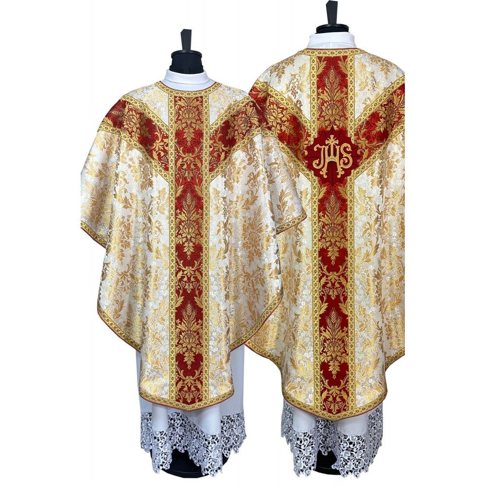 Ornat semi-gotycki bogato zdobiony - tkanina brokatowa (1K)