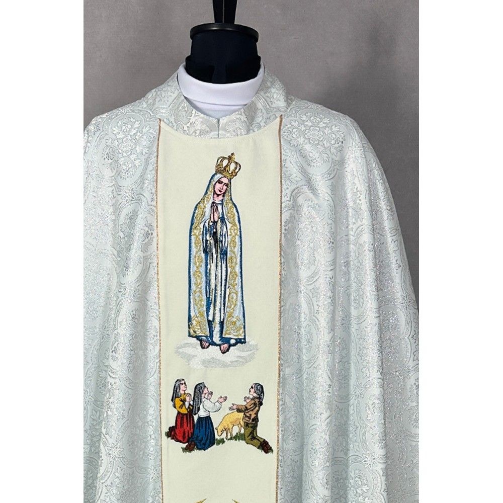 Ornat Maryjny MB Fatimska - tkanina brokat (1K) - zdjęcie 2 - Ornat Maryjny MB Fatimska - tkanina brokat (1K)