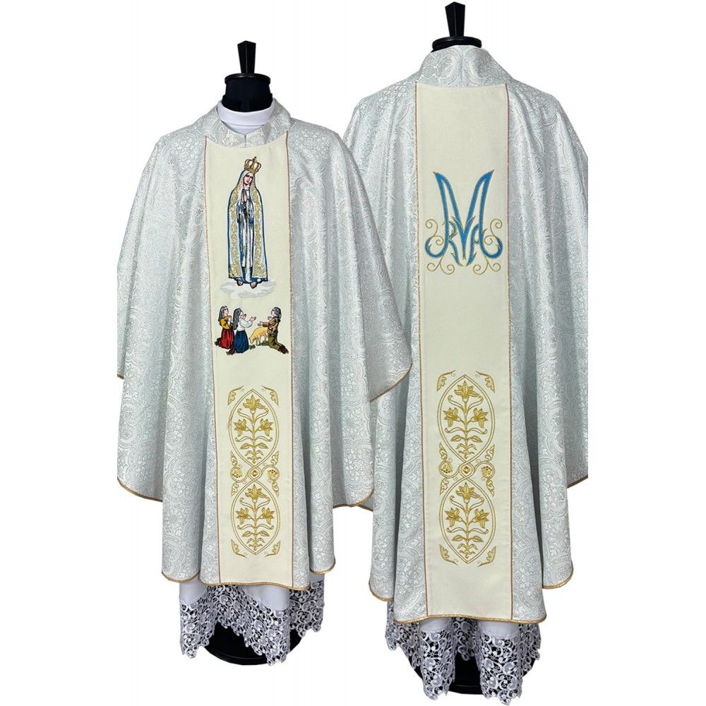 Ornat Maryjny MB Fatimska - tkanina brokat (1K)