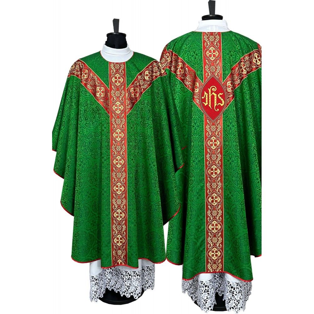 Ornat semi-gotycki zielony ze stułą kapłańską (4K)