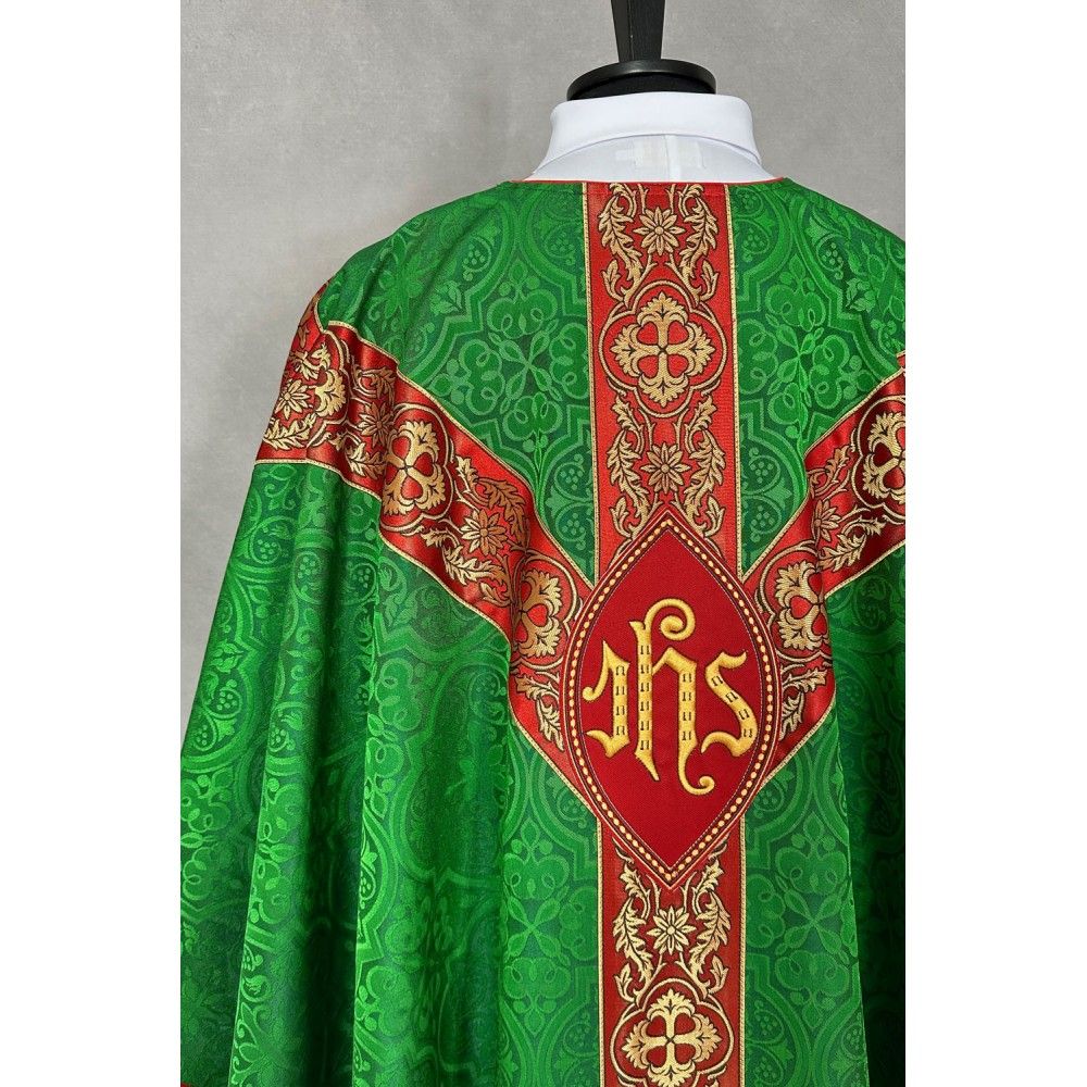 Ornat semi-gotycki zielony ze stułą kapłańską (4K) - zdjęcie 2 - Ornat semi-gotycki zielony ze stułą kapłańską (4K)