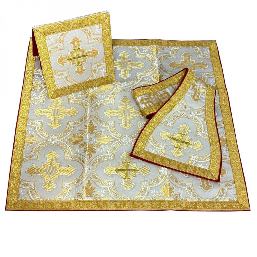Ornat rzymski ecru+ złoto - manipularz, bursa, welon, stuła (5K) - zdjęcie 2 - Ornat rzymski ecru+ złoto - manipularz, bursa, welon, stuła (5K)
