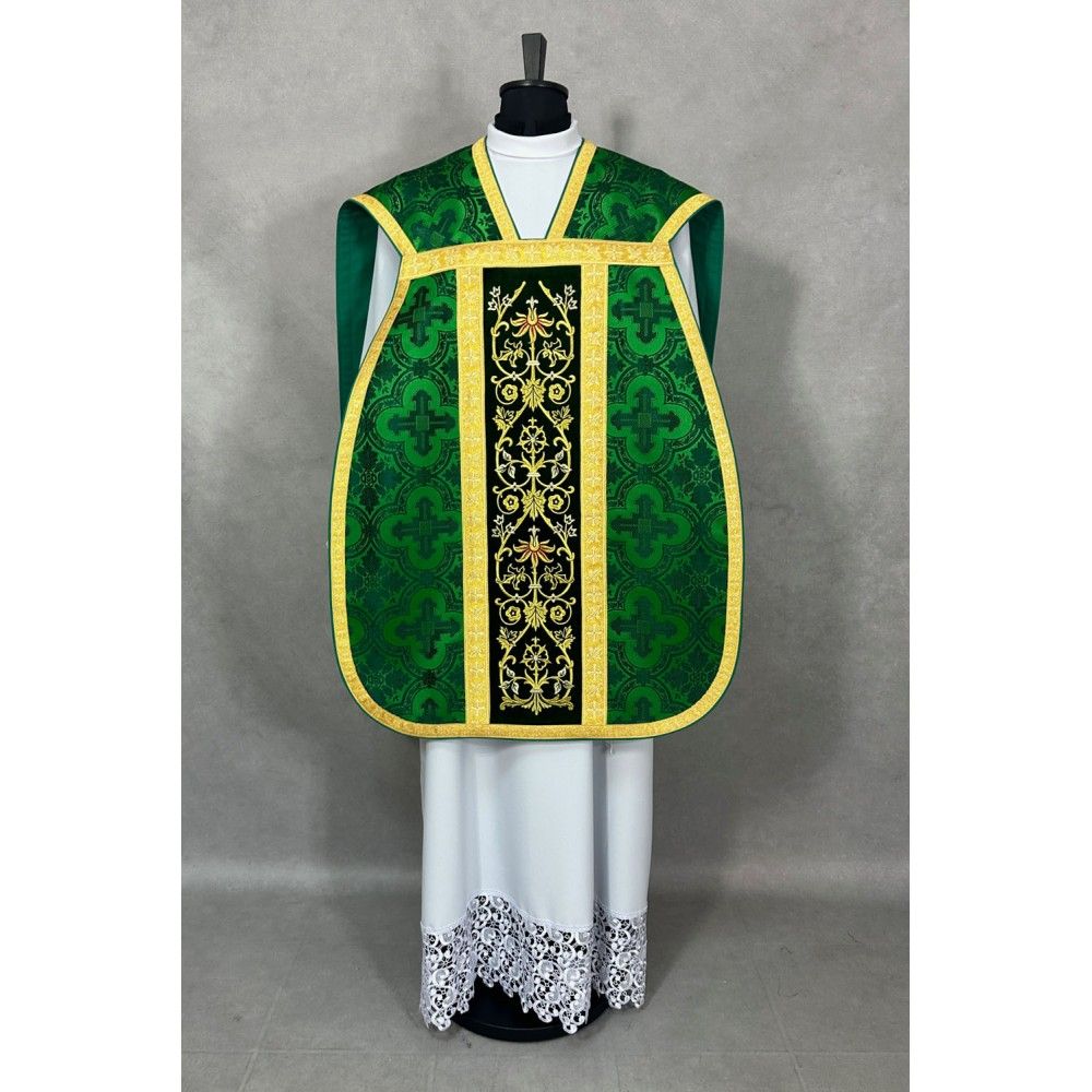 Ornat rzymski zielony - manipularz, bursa, welon, stuła (6K) - zdjęcie 3 - Ornat rzymski zielony - manipularz, bursa, welon, stuła (6K)