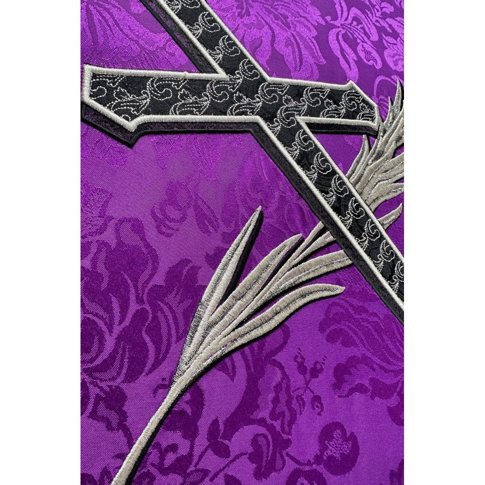 Chorągiew pogrzebowa Alfa i Omega, Krzyż- haftowana - zdjęcie 3 - Chorągiew pogrzebowa Alfa i Omega, Krzyż- haftowana