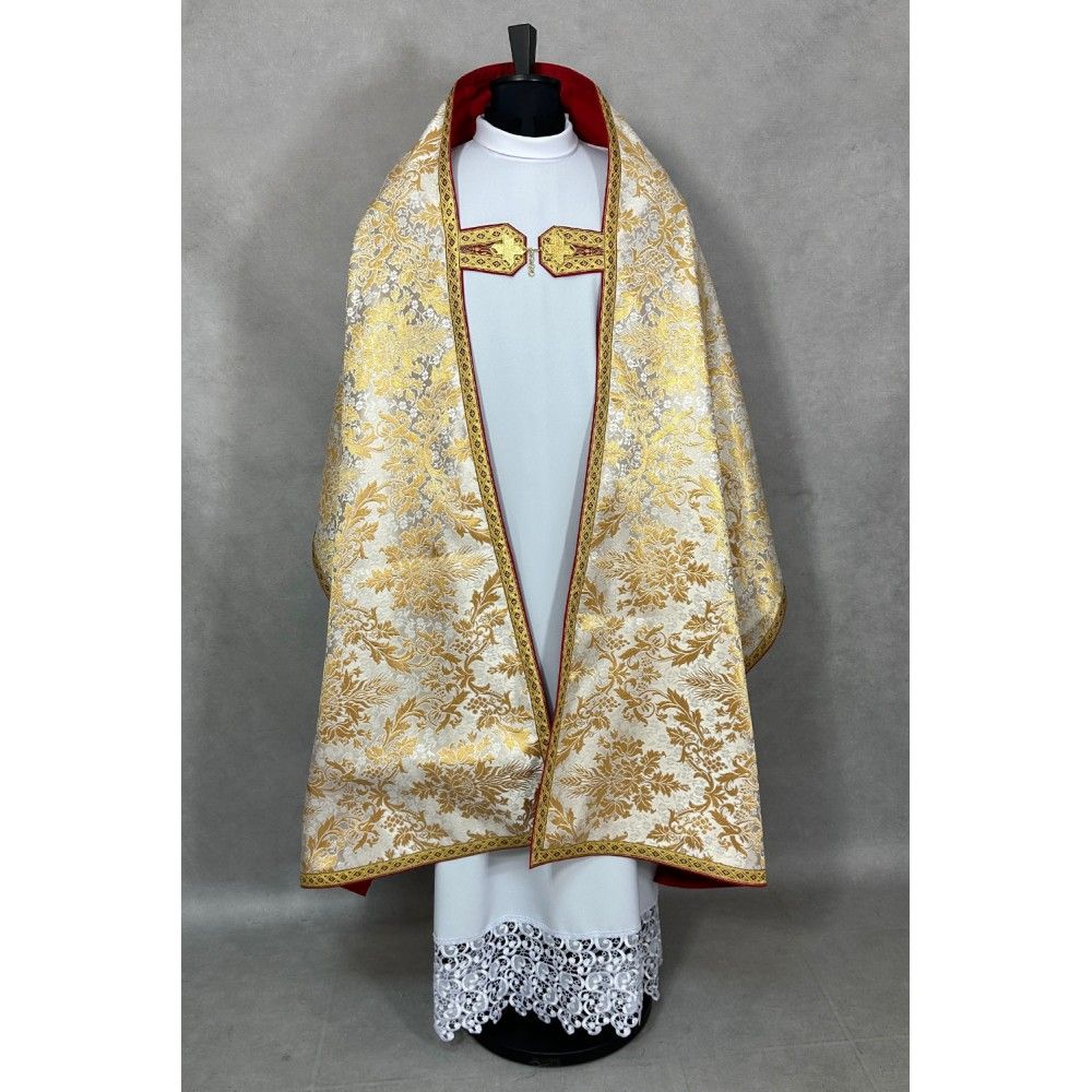 Welon liturgiczny bogato zdobiony - tkanina brokatowa (1K) - zdjęcie 3 - Welon liturgiczny bogato zdobiony - tkanina brokatowa (1K)