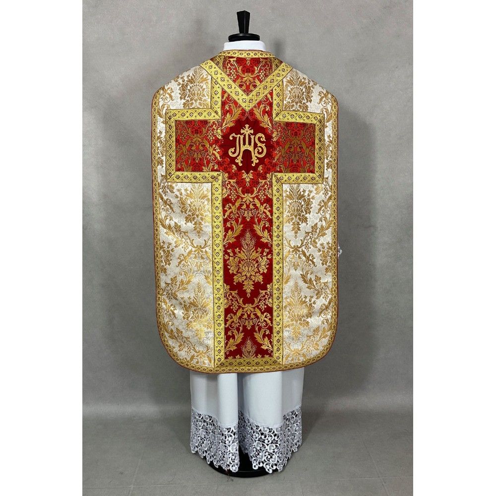 Ornat rzymski, tkanina brokatowa - manipularz, bursa, welon, stuła (7K) - zdjęcie 3 - Ornat rzymski, tkanina brokatowa - manipularz, bursa, welon, stuła (7K)