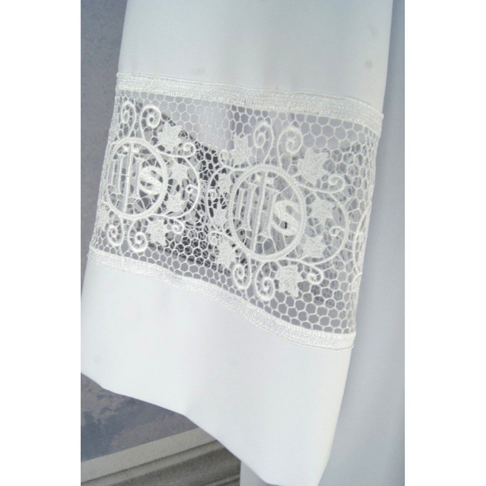 Alba kapłańska z gipiurą wzór IHS - zdjęcie 3 - Alba kapłańska z gipiurą wzór IHS