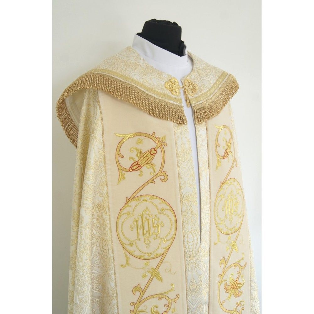 Kapa ecru wzór gotycki - tkanina żakard (13) - zdjęcie 2 - Kapa ecru wzór gotycki - tkanina żakard (13)