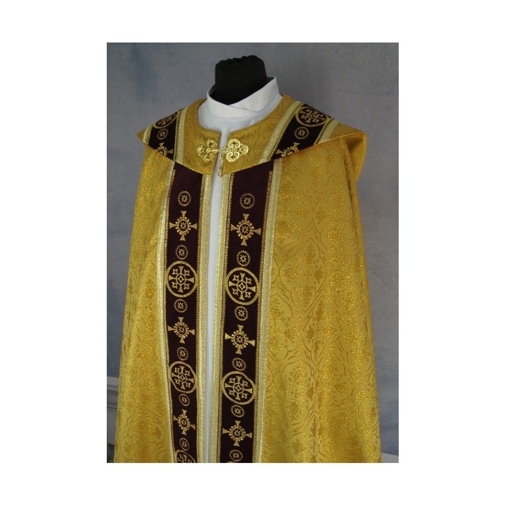 Kapa złota Semi-Gotycka - aksamitne pasy (5) - zdjęcie 2 - Kapa złota Semi-Gotycka - aksamitne pasy (5)