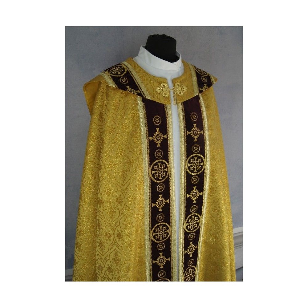 Kapa złota Semi-Gotycka - aksamitne pasy (5) - zdjęcie 3 - Kapa złota Semi-Gotycka - aksamitne pasy (5)