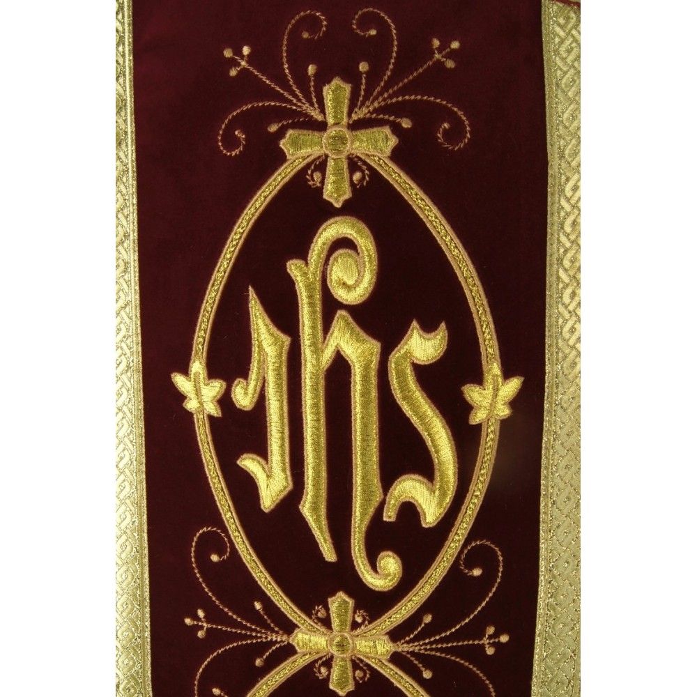 Kapa wzór gotycki - tkanina żakard (17) - zdjęcie 3 - Kapa czerwona wzór gotycki - tkanina żakard (17)