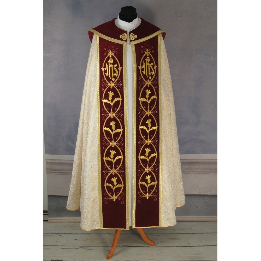 Kapa wzór gotycki - tkanina żakard (17) - zdjęcie 4 - Kapa czerwona wzór gotycki - tkanina żakard (17)