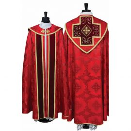 Kapa haftowana wzór gotycki - czerwona (85) - KAPY LITURGICZNE - Nowość