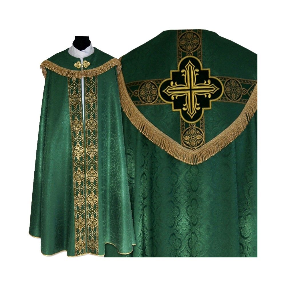 Kapa haftowana semi gotycka - kolory liturgiczne (86) - zdjęcie 5 - Kapa haftowana semi gotycka - biała (86)