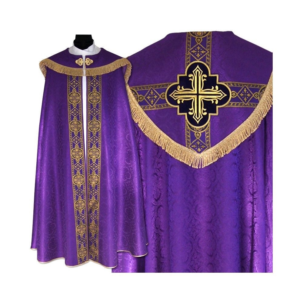 Kapa haftowana semi gotycka - kolory liturgiczne (86) - KAPY LITURGICZNE