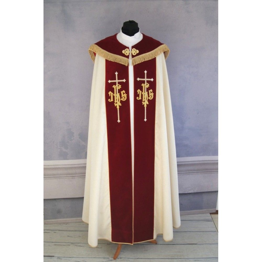 Kapa haftowana jasne złoto - motyw Baranka Bożego - zdjęcie 2 - Kapa haftowana jasne złoto - motyw Baranka Bożego