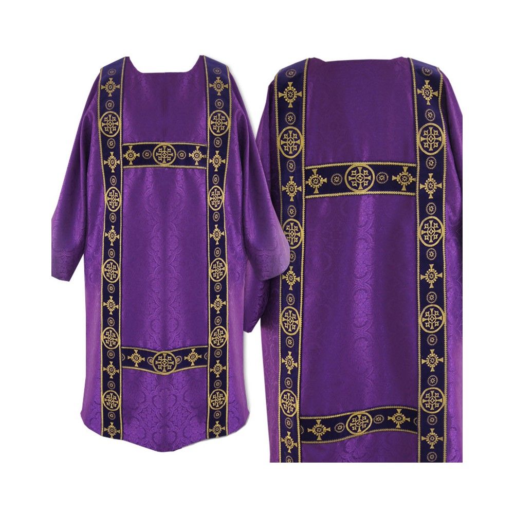 Dalmatyka fioletowa gotycka - tkanina żakard (44)